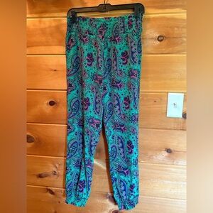 Aerie Paisley Jogger style Pants in Green and Pink size M